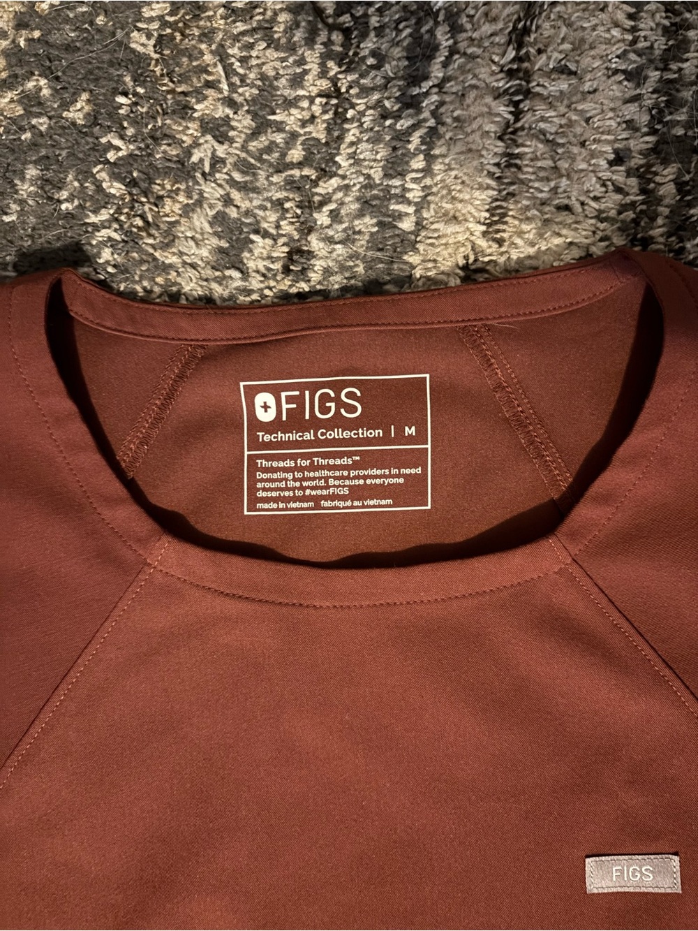 Figs Walnut Scrub Top Only - Picture 2 of 3